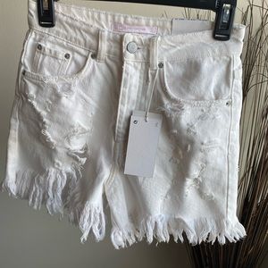 Zara high rise distressed shorts